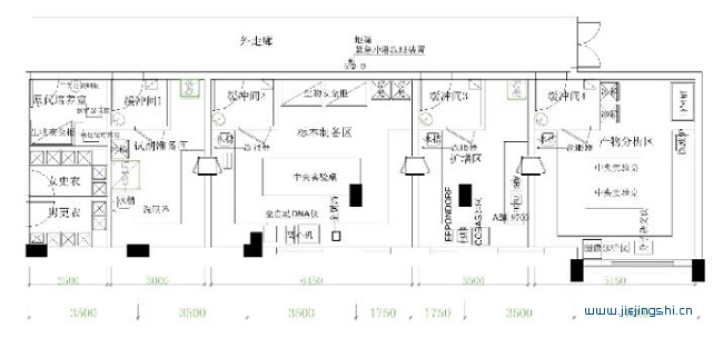 医院PCR实验室改造建设平面图